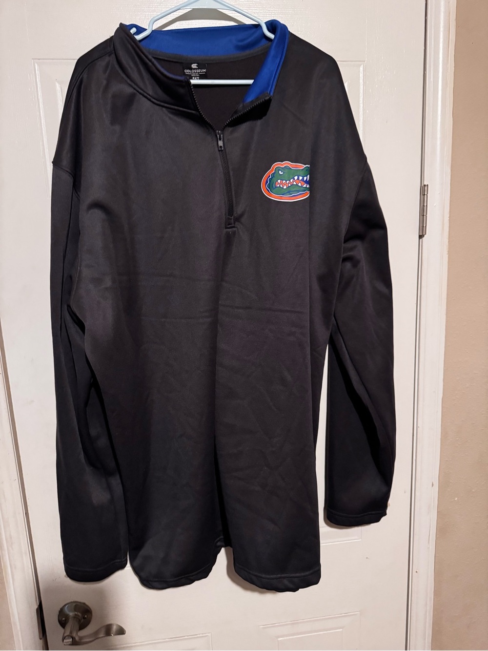 Colosseum Black and Blue Men's Pullover 1/4 zip Jacket
